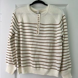 Striped Button Front Sweater
